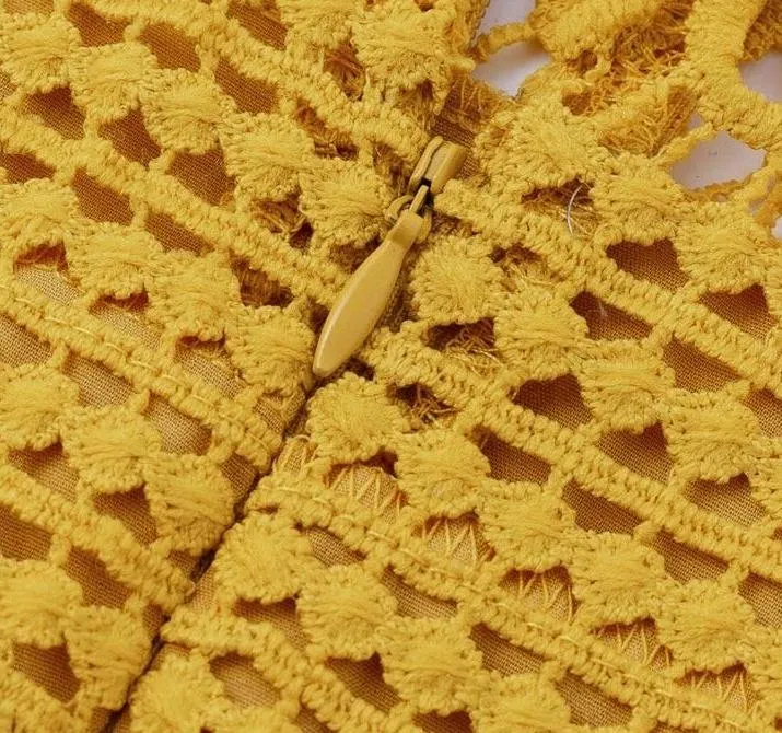 Can`t Hold Me Back Lace Blouse - Yellow
