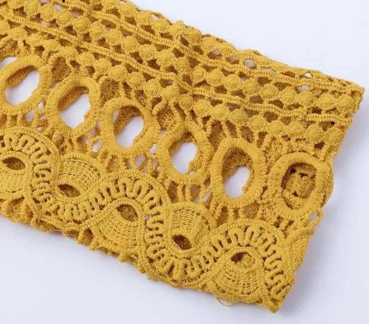 Can`t Hold Me Back Lace Blouse - Yellow