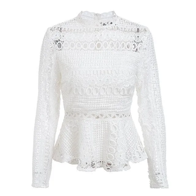 Can`t Hold Me Back Lace Blouse - Yellow