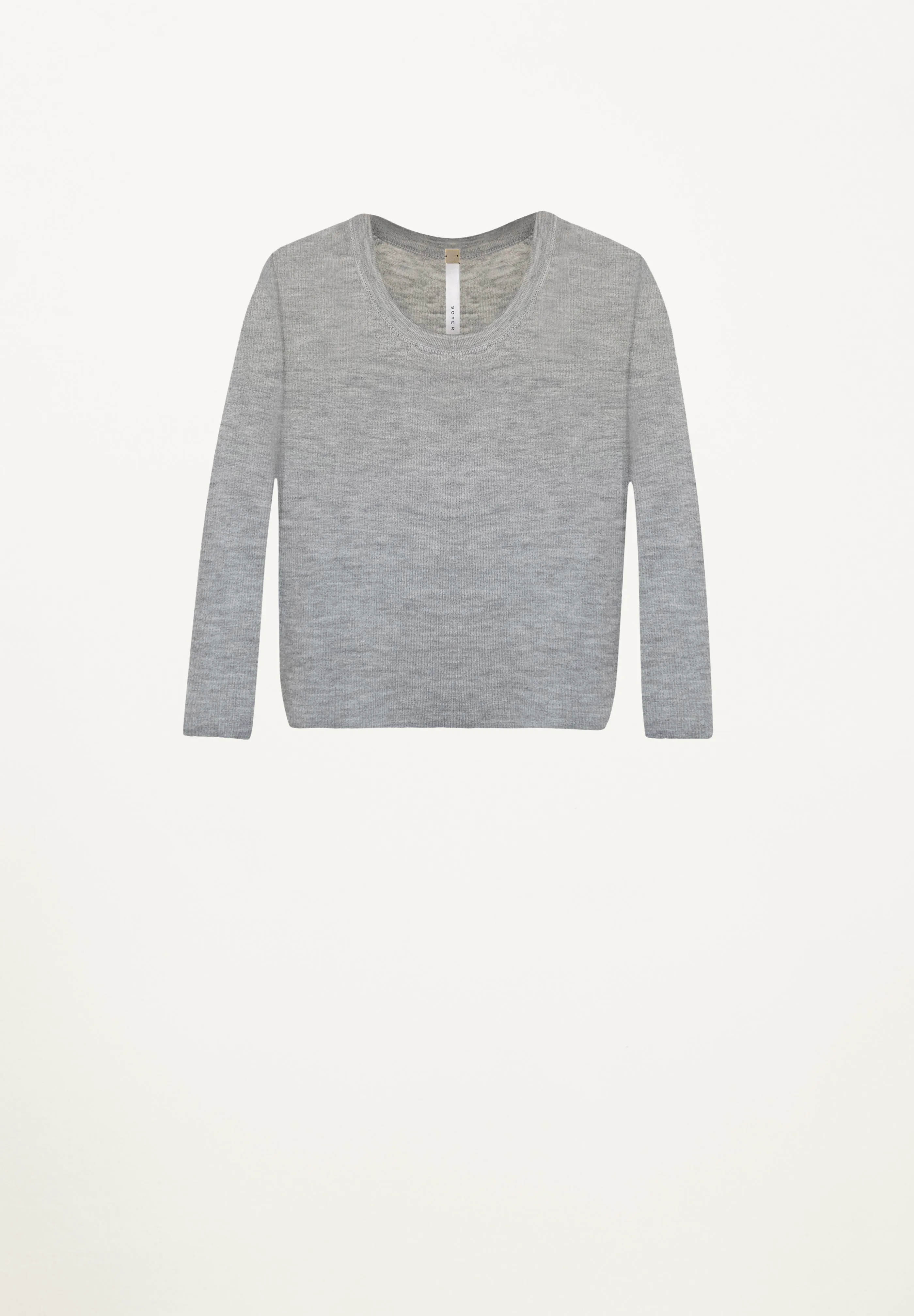 Cashmere Featherweight Crop Top in Heather Grey