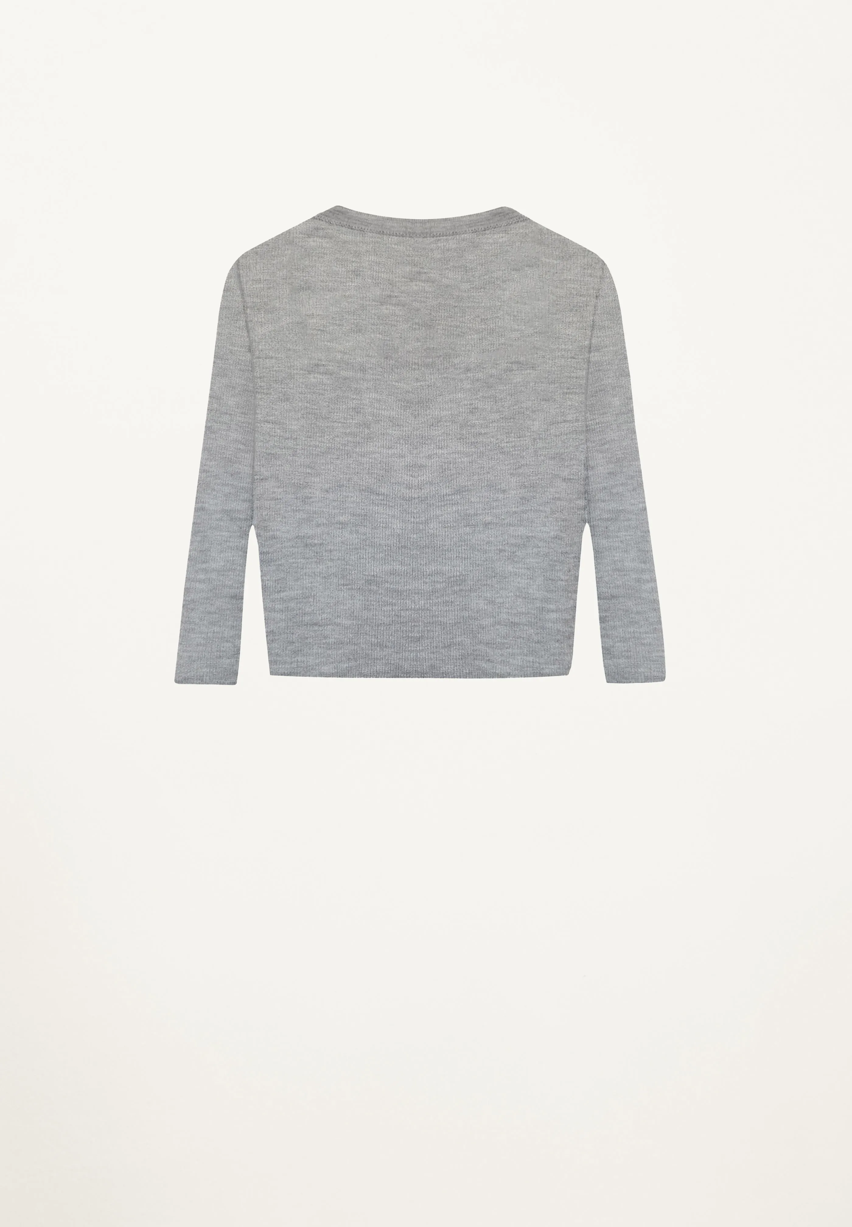 Cashmere Featherweight Crop Top in Heather Grey