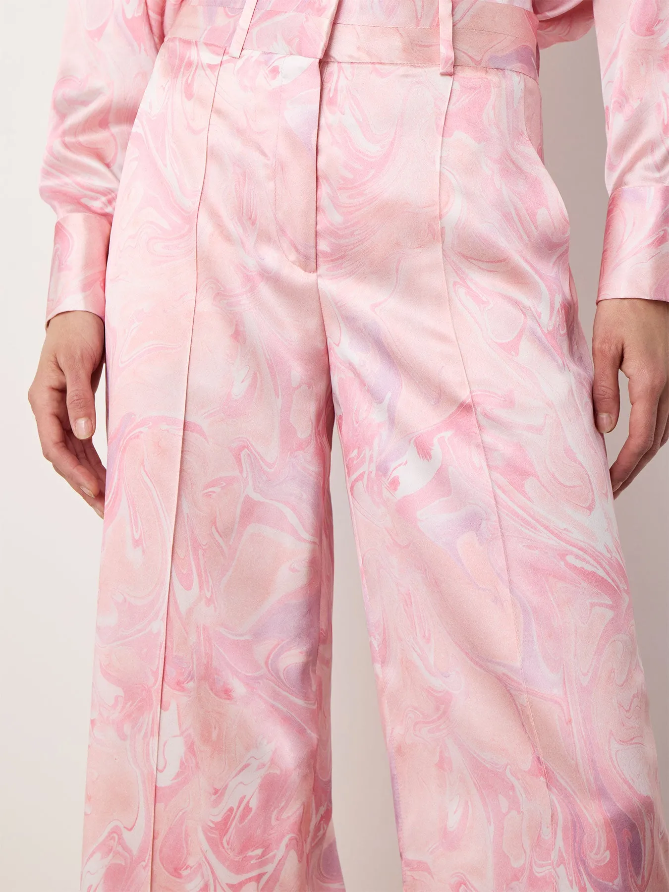 Classic Wide Leg Pant in Pink Print