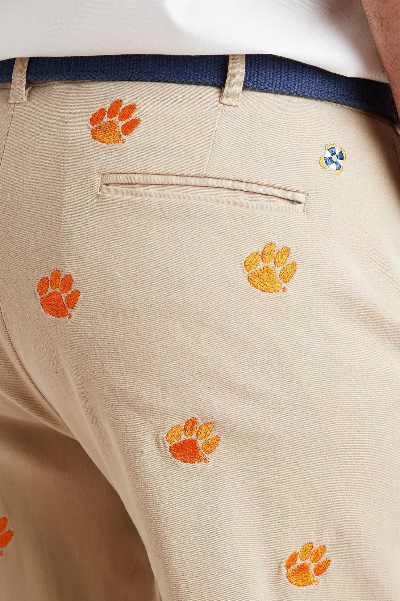 Collegiate Stretch Twill Pant Khaki with Clemson