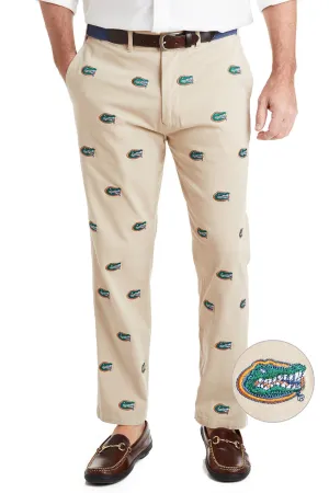 Collegiate Stretch Twill Pant Khaki with University of Florida Gators