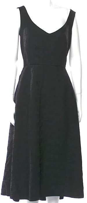 Comme des Garcons Japan. Black V-Neck Flare Dress