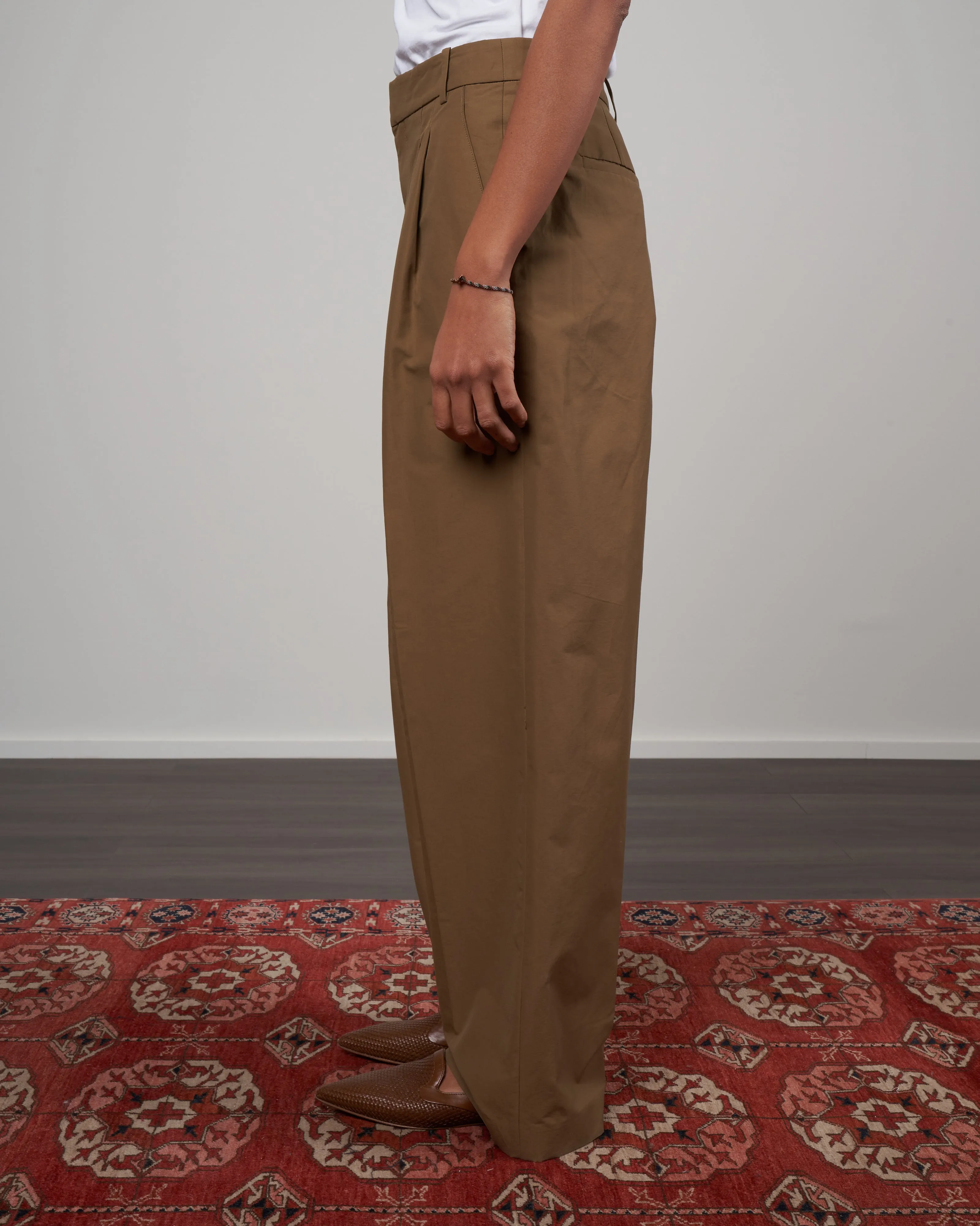 cotton nylon stella pant - beige
