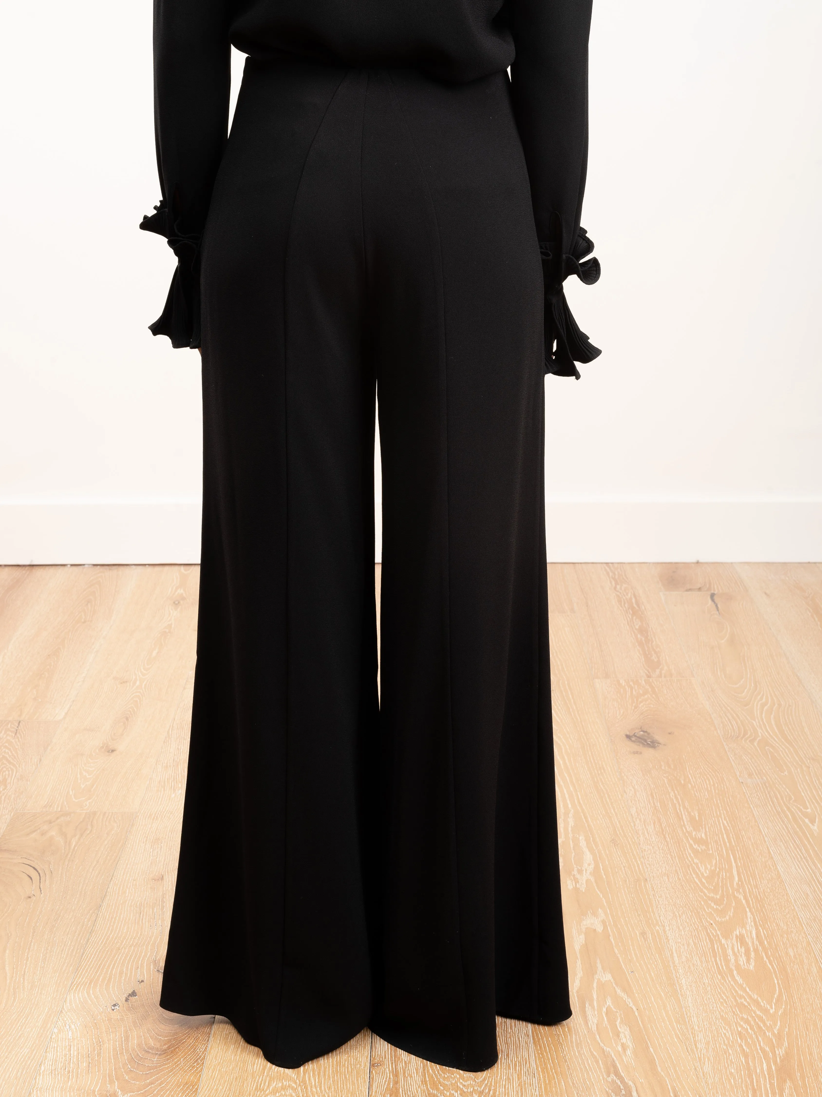 crepe pant - black