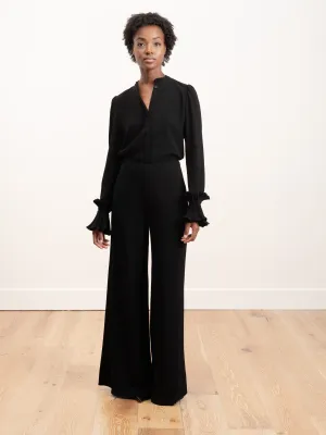 crepe pant - black