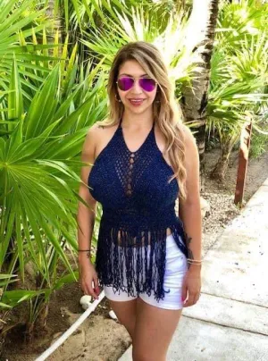 Crochet Bralette | Blue Crochet Halter
