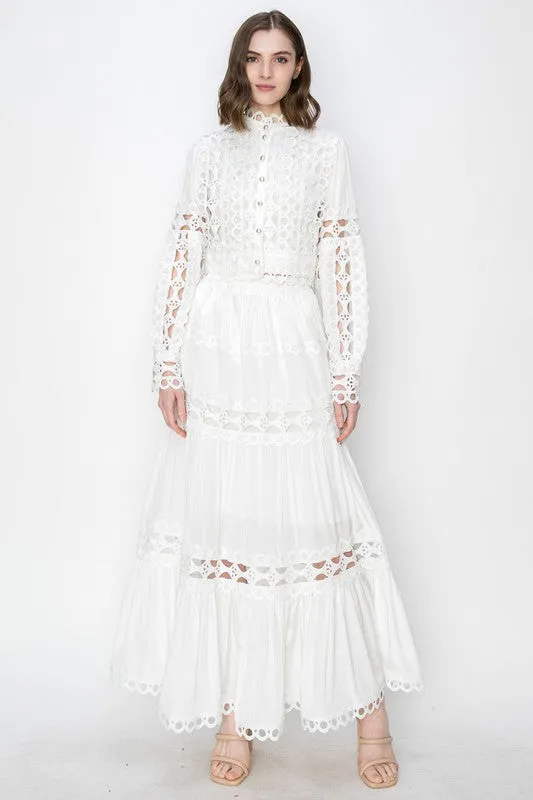 Crochet Maxi White Skirt