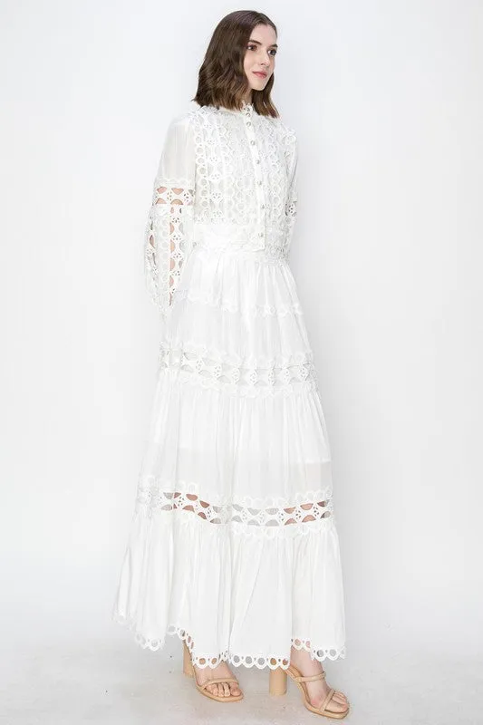 Crochet Maxi White Skirt