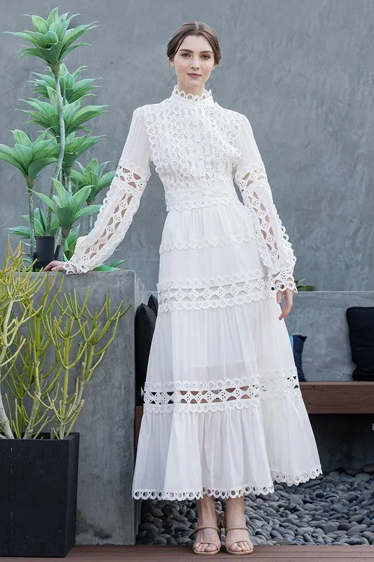 Crochet Maxi White Skirt