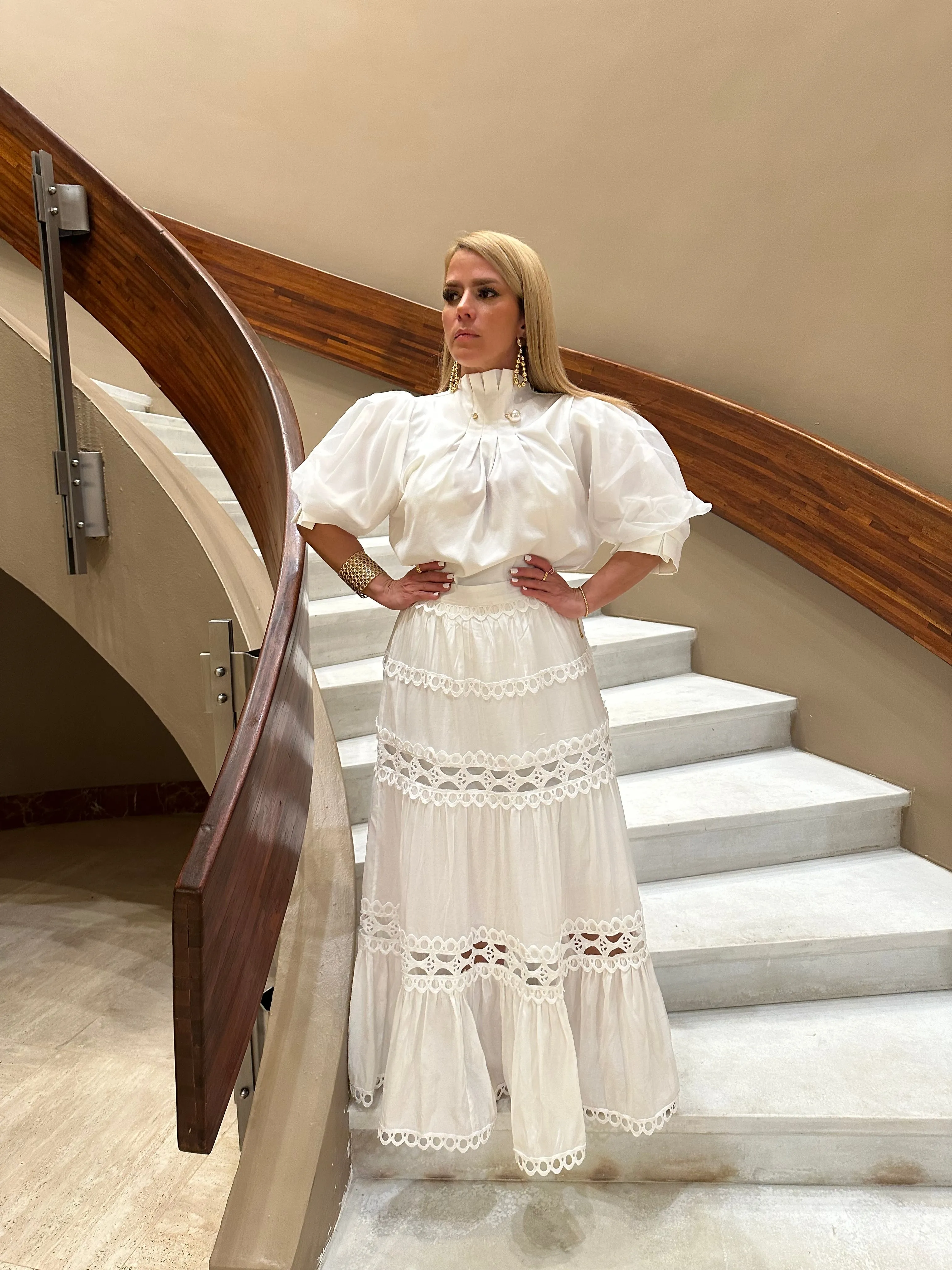 Crochet Maxi White Skirt