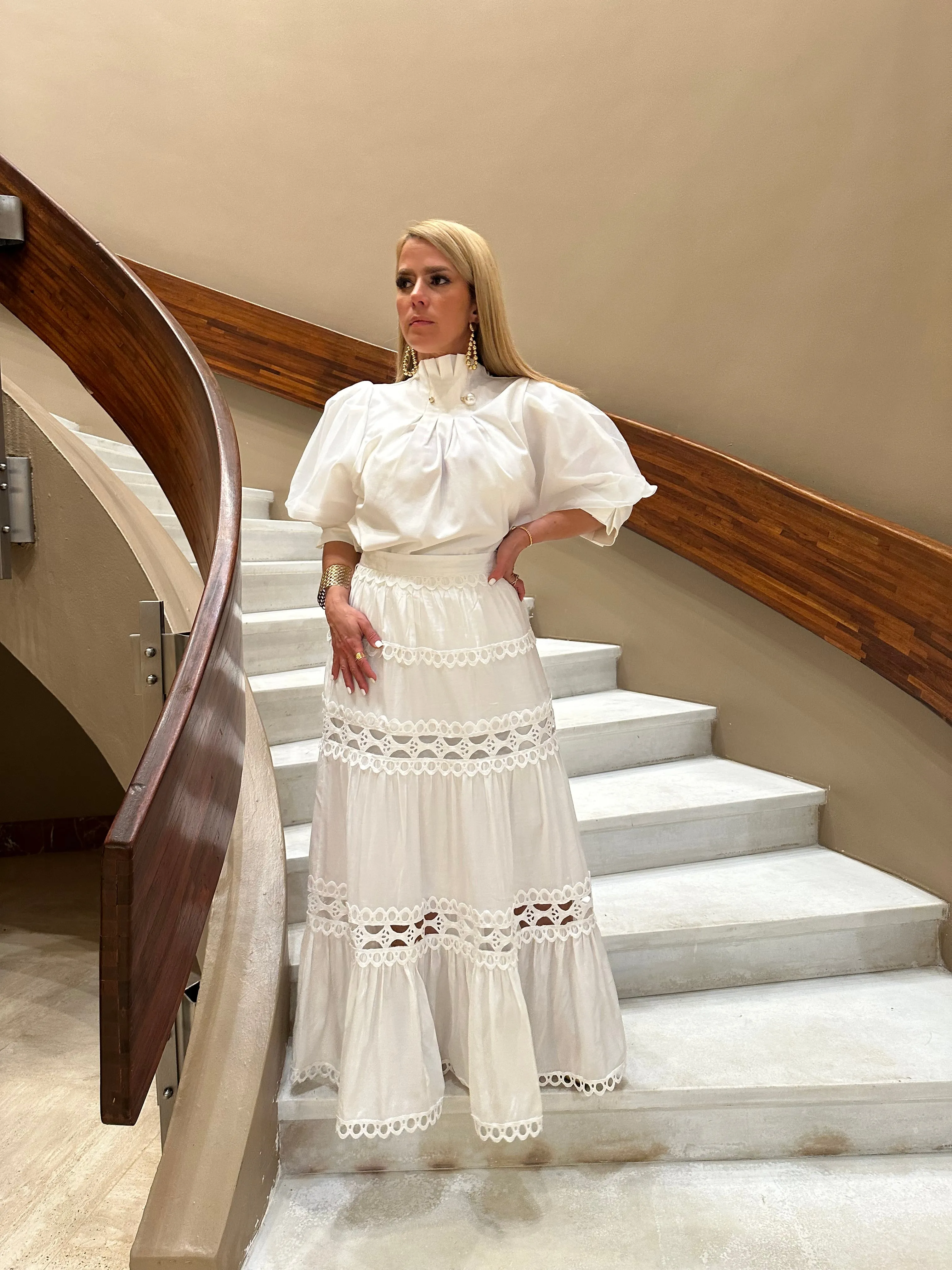 Crochet Maxi White Skirt