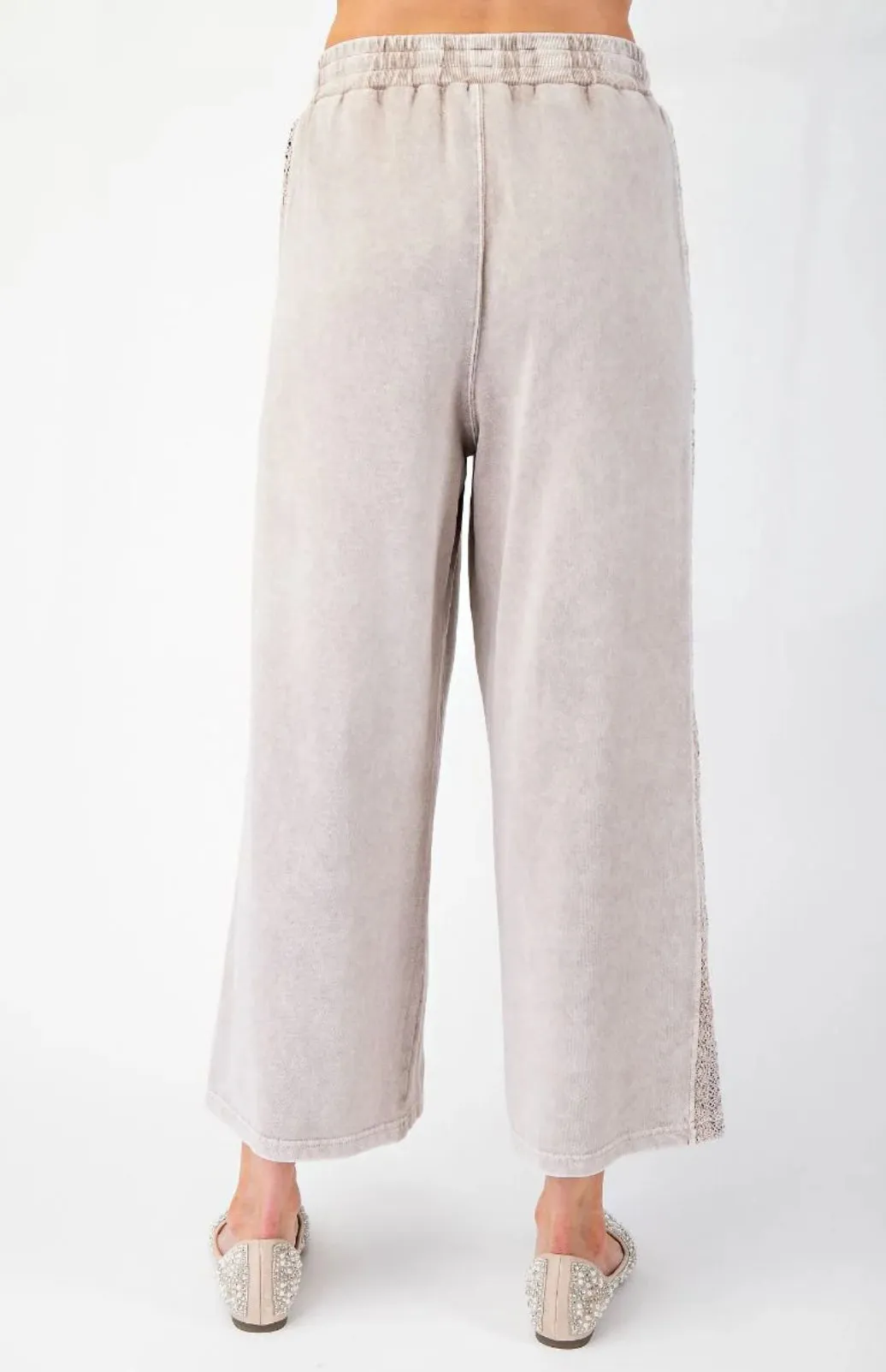 Crochet Trim Wide Leg Pant