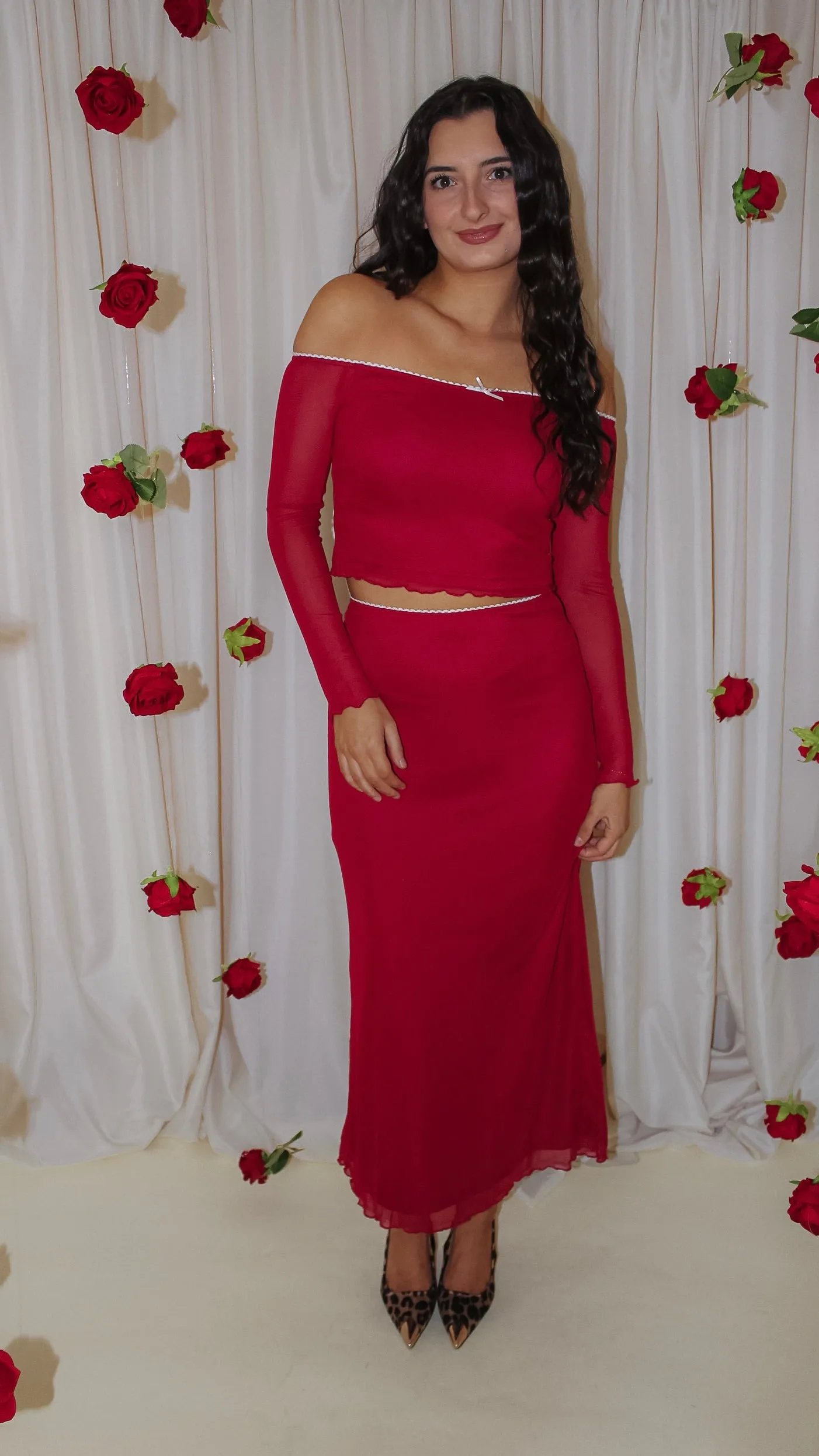 Cupid Red Skirt Set