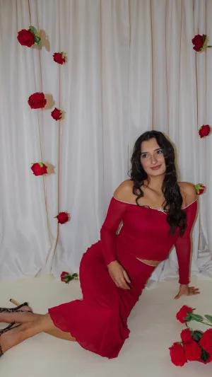 Cupid Red Skirt Set