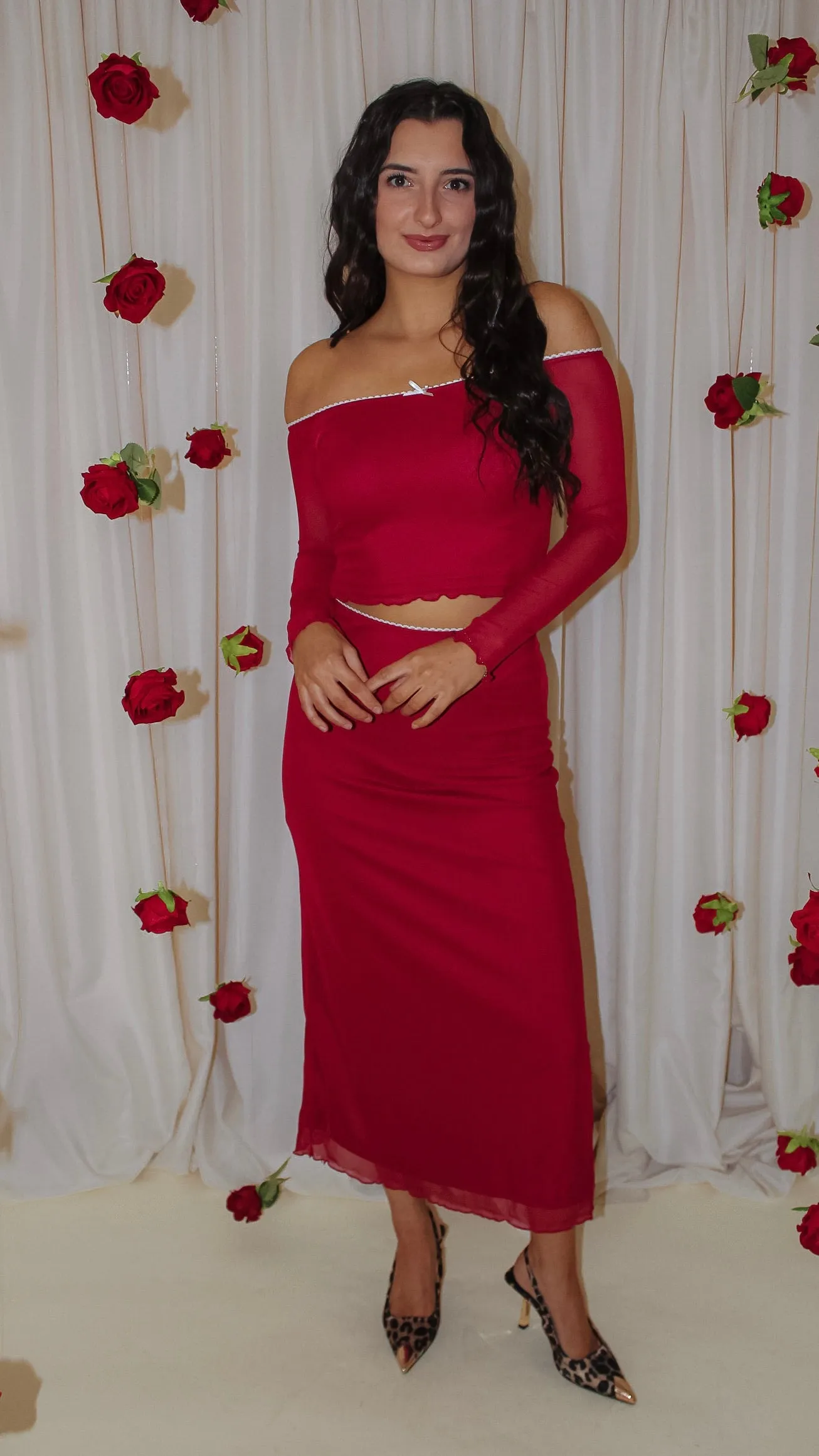 Cupid Red Skirt Set