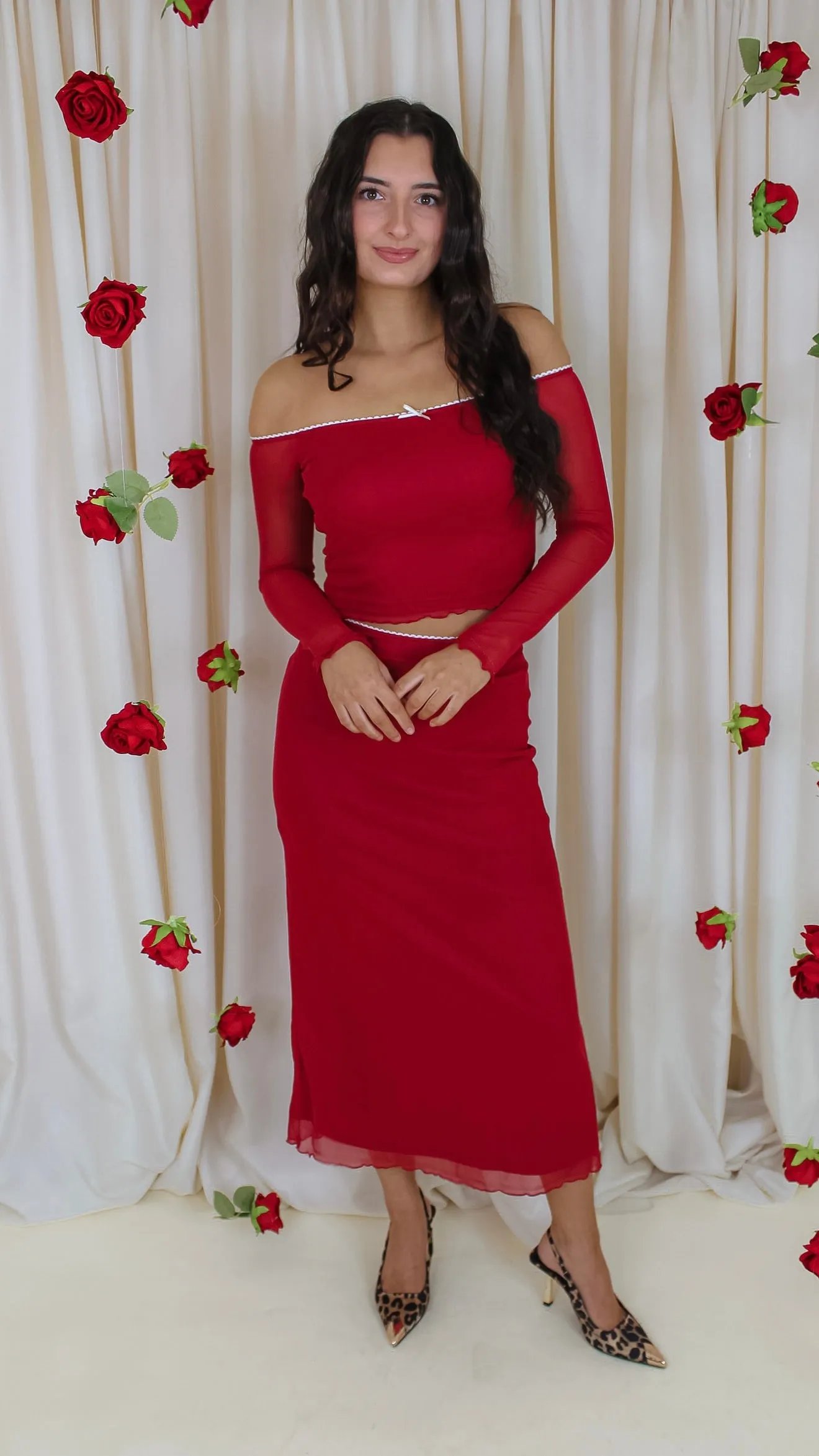 Cupid Red Skirt Set