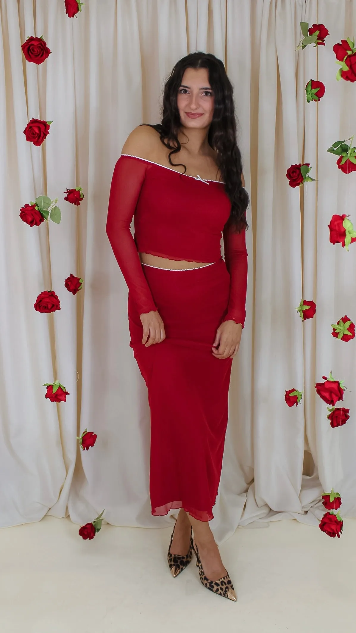 Cupid Red Skirt Set