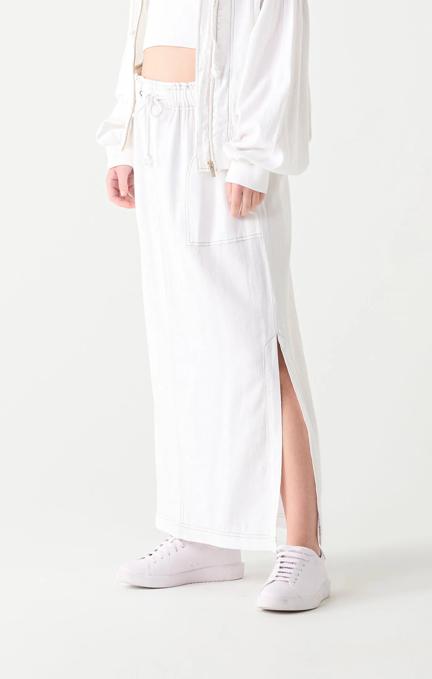 Danica Contrast Stitch Midi Skirt