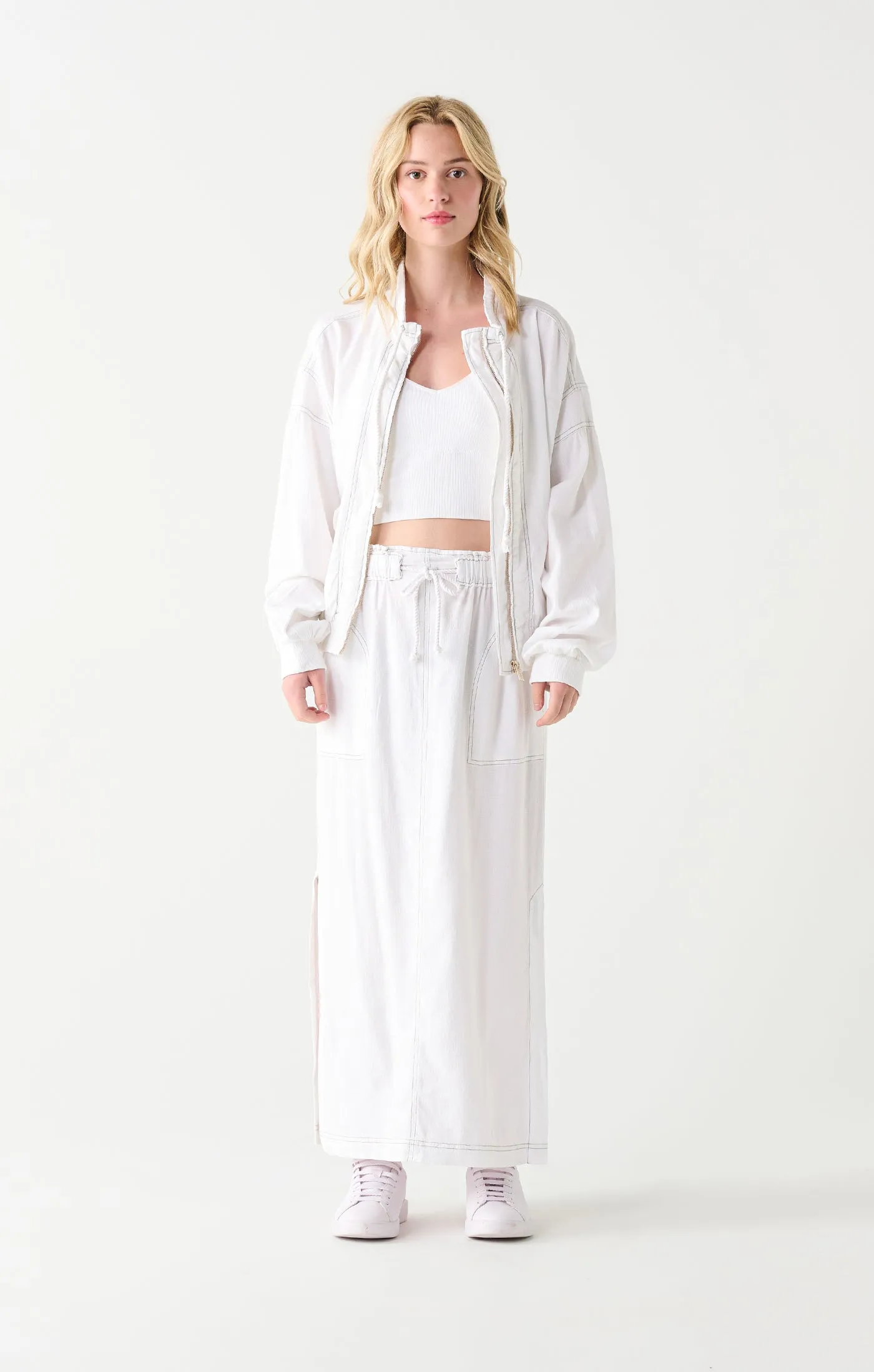 Danica Contrast Stitch Midi Skirt
