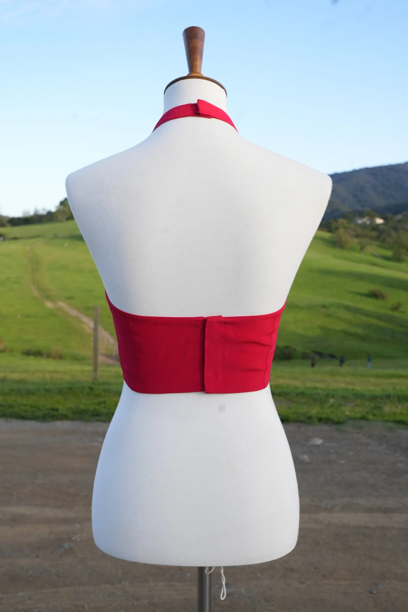 Deepika Red Halter Neck Couture Blouse