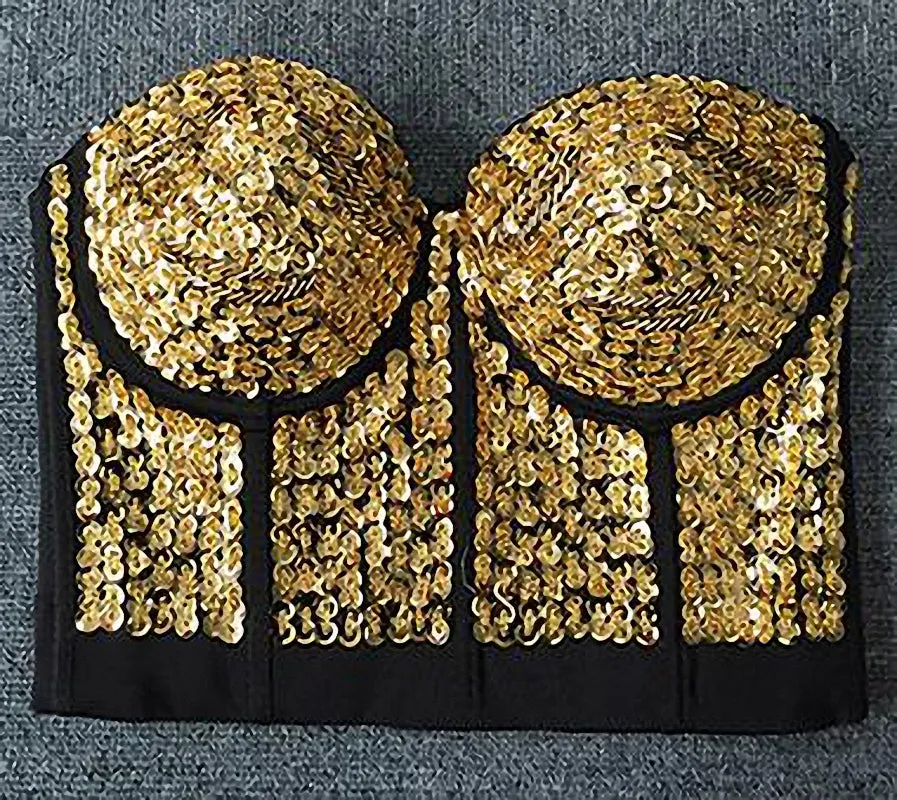 Diamond Pearls Sexy Black Bustier Crop Top