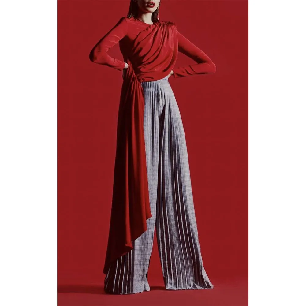 Dietrich Pleated Plaid Pant