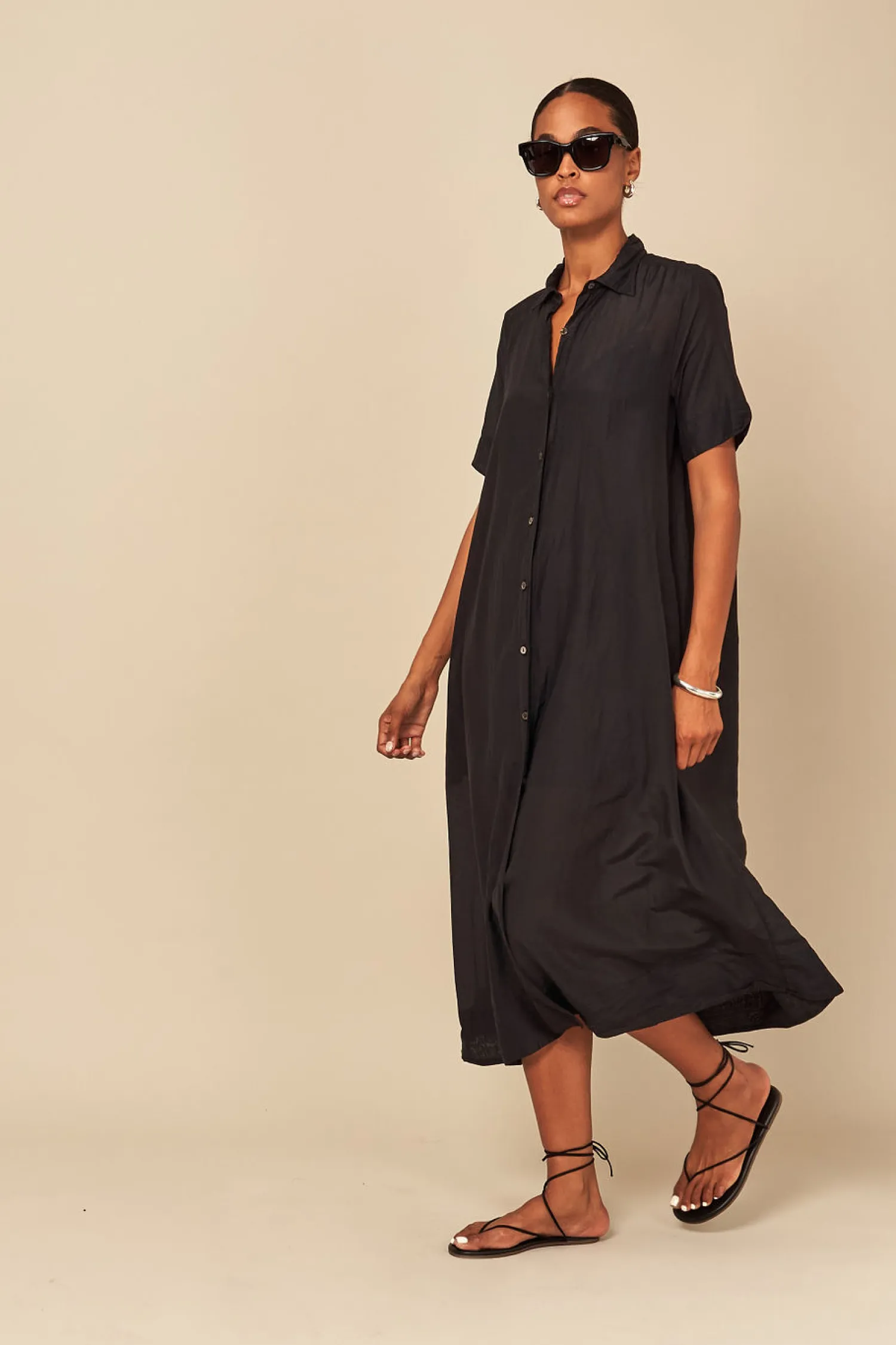 DUNNE S/S BUTTON UP DRESS 031025
