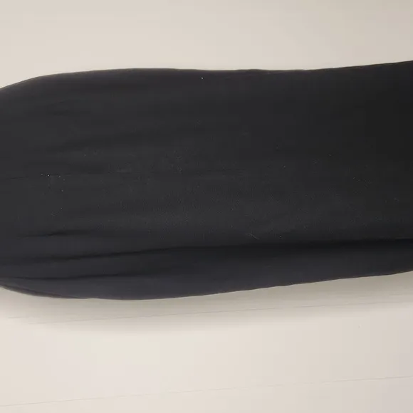 Elegant Black Wool Skirt with 17-inch  Front Slit. Vintage KGR Office Siren