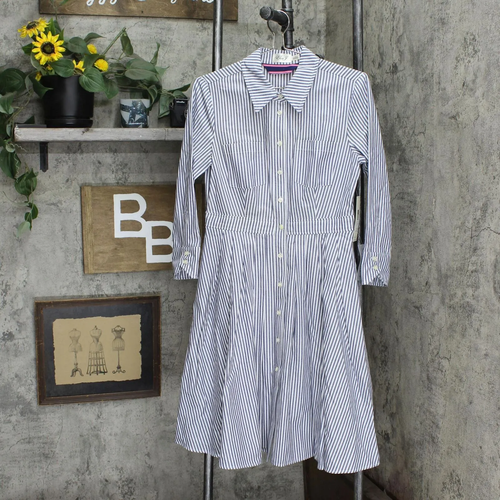 Eliza J Women's Stripe Cotton Shirt Dress