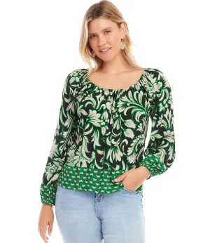 Emerald Border Blouse