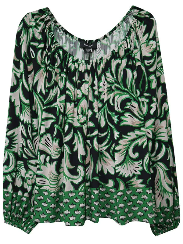 Emerald Border Blouse