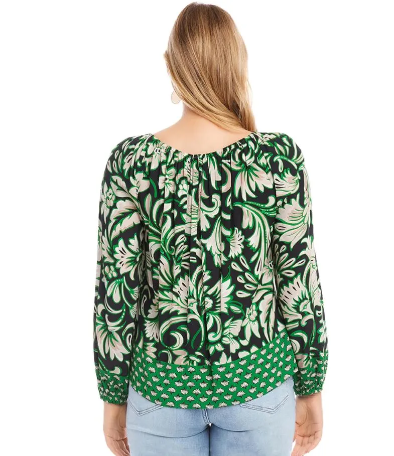 Emerald Border Blouse