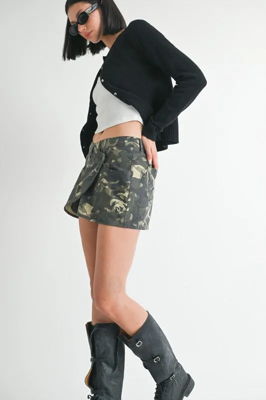 Emory Park WRAPPED MINI SKIRT WITH BUTTON