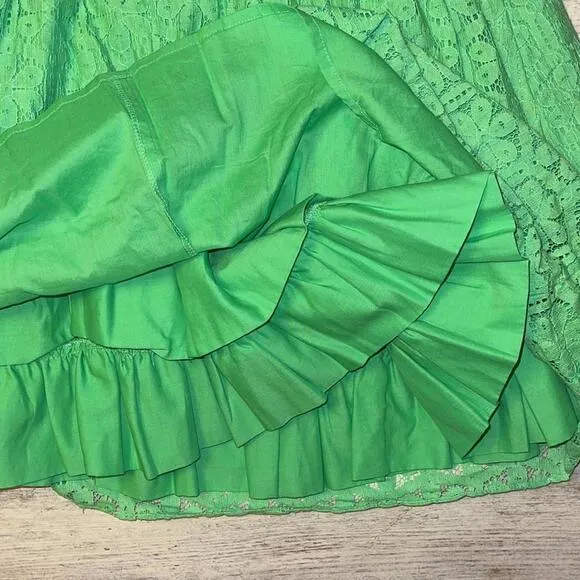 EUC Lilly Pulitzer Green Eyelet Lace Fit and Flare Dress Size 4
