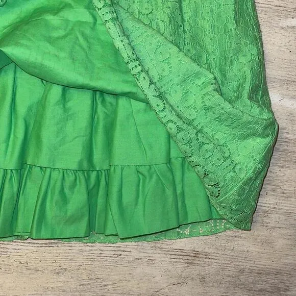 EUC Lilly Pulitzer Green Eyelet Lace Fit and Flare Dress Size 4