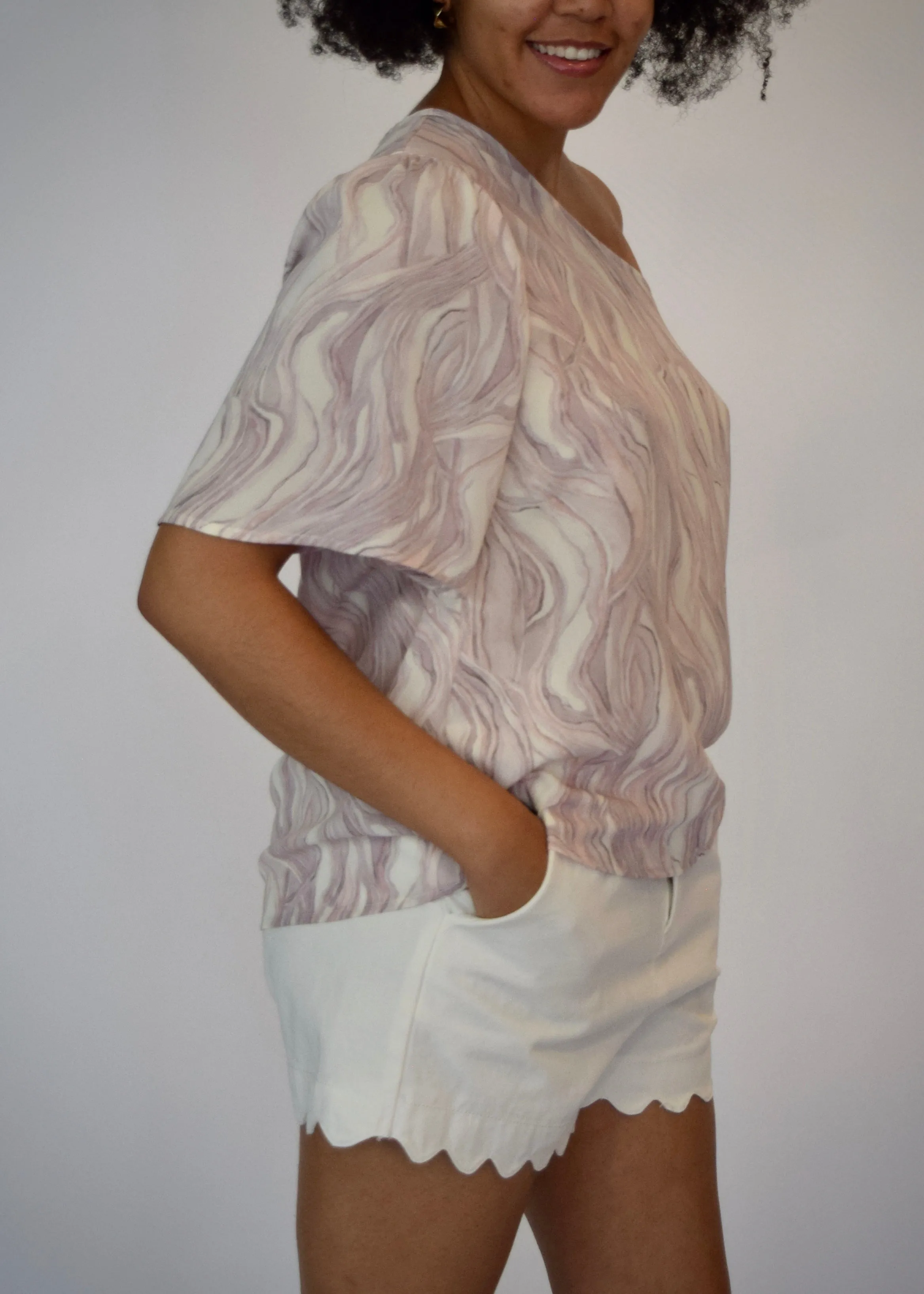 Faith Marble Off Shoulder Top