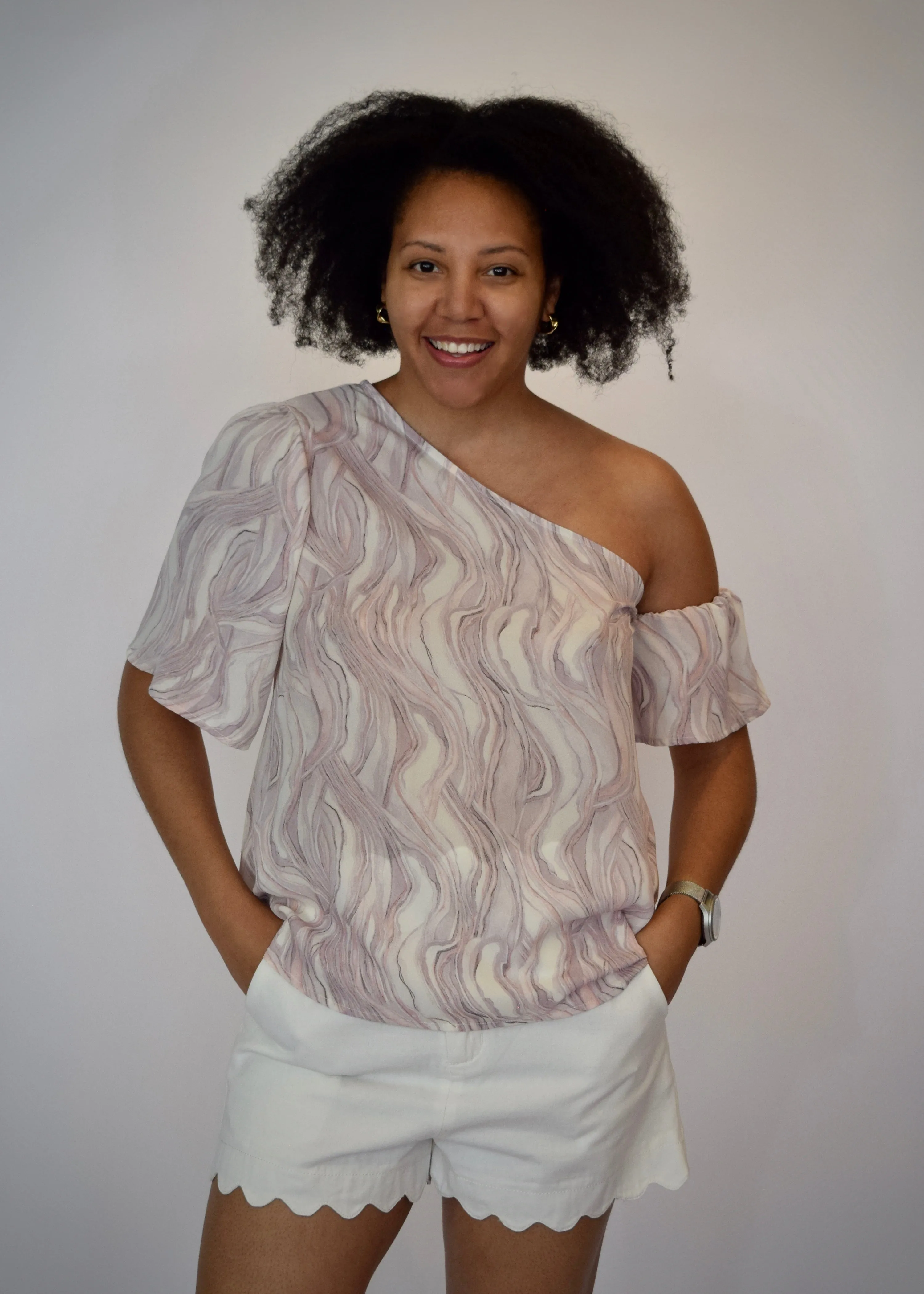 Faith Marble Off Shoulder Top