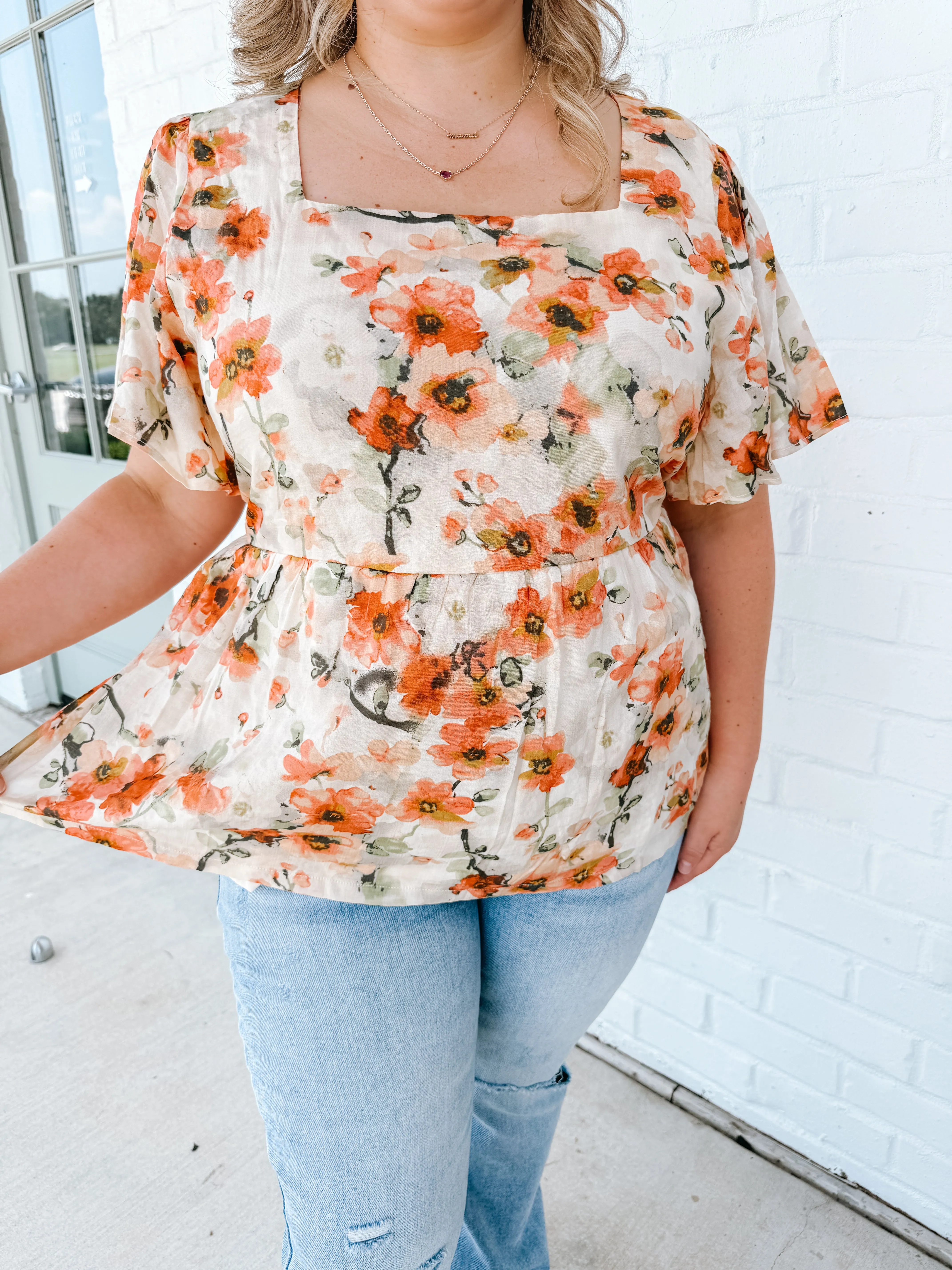 Fall Floral Blouse (PLUS)