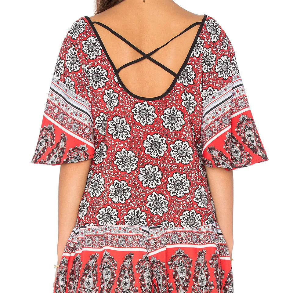 Floral Cross Back Top