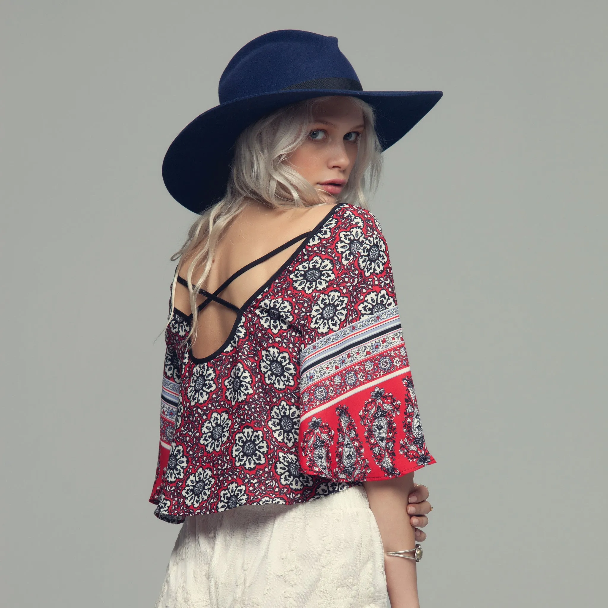 Floral Cross Back Top