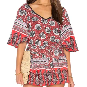 Floral Cross Back Top