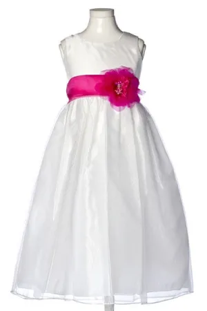 Flower and Sash Organza Dress