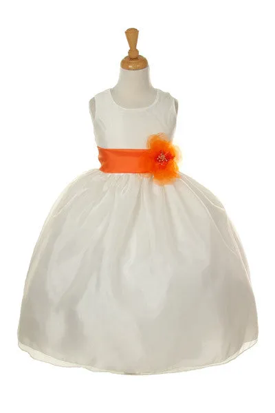 Flower and Sash Organza Dress