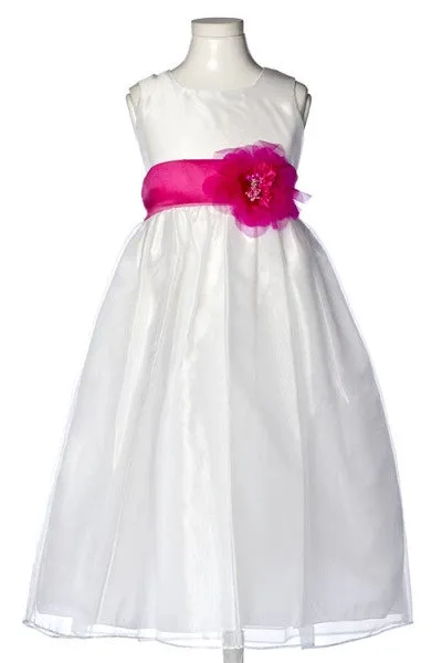 Flower and Sash Organza Dress