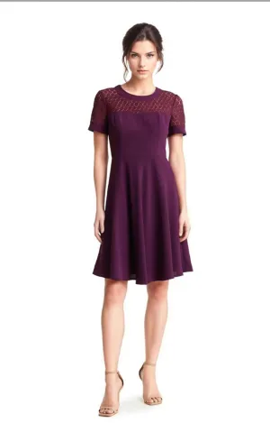 FOCUS by Shani — Crepe Fit & Flare Dress in Berry