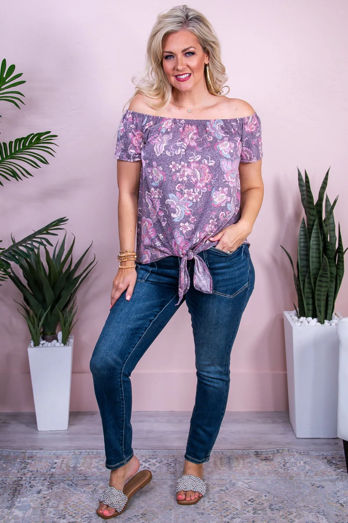 Forever In My Soul Multi Color Floral Off The Shoulder Top - T9976MU