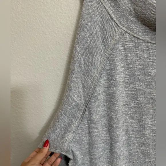 Free People We The Free Stone Grey Palisades Off Shoulder Thermal Sweater